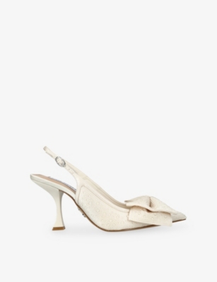 Steve Madden Womens White Neasa Embellished Heels Eur 38/5 Uk