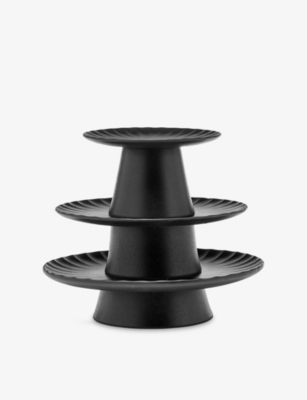 Serax Inku Sergio Herman Cast Iron Cake Stand Black In Black