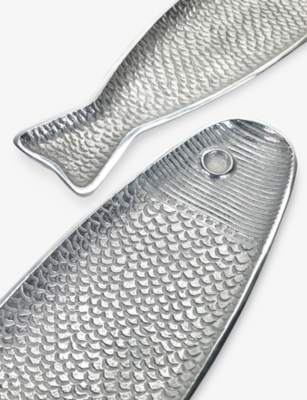 Serax Paola Navone Fish & Fish Aluminium Serving Plate Grey In Metallic