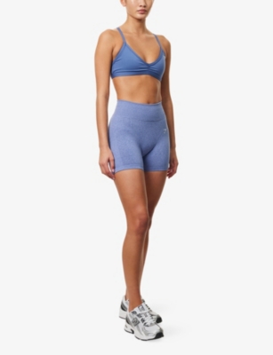 Gymshark Womens Lift Seamless Jersey Shorts Gs Wrn Blue/peri Blu Mrl Xl In Blue