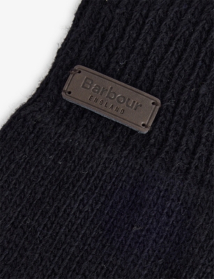 Barbour Mens Black Carlton Wool-blend Gloves In Black