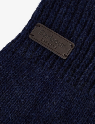 Barbour Mens Navy Carlton Wool-blend Gloves In Blue