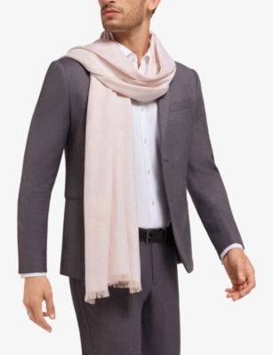 Bvlgari Womens Beige Logo Cashmere Stole Scarf In Neutral