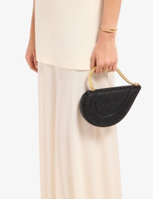 Bvlgari Womens Black Serpenti Cuore 1968 Suede Top-handle Bag In Black