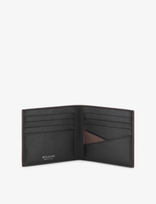 Bvlgari Womens Brown Man Hipster Leather Compact Wallet In Brown