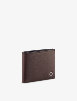 Bvlgari Womens Brown Man Hipster Leather Compact Wallet In Brown