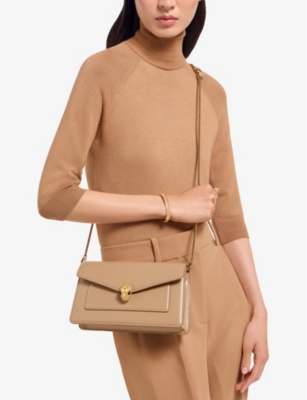 Bvlgari Womens Beige Serpenti Forever Small Leather Shoulder Bag In Sand