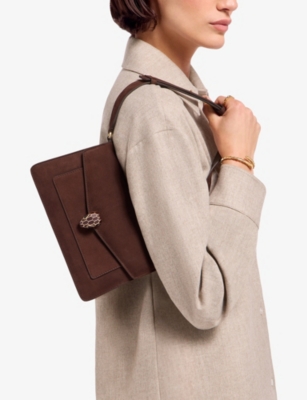 Bvlgari Womens Brown Serpenti Forever Small Suede Shoulder Bag In Brown