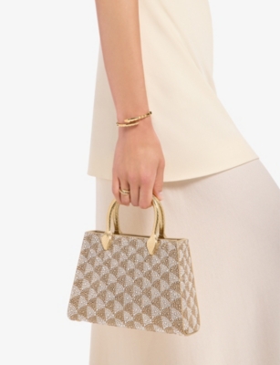 Bvlgari Womens Silver Serpentine Duo Calla Crystal And Suede Tote Bag In Silver