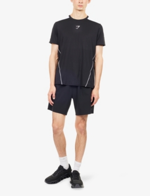 Gymshark Mens Arrival Block Relaxed-fit Woven T-shirt Gs Black In Black
