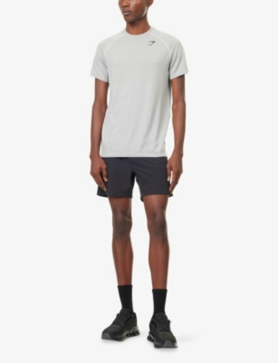 Gymshark Mens Gs Light Grey/smoky Grey Vital Seamless Stretch-woven T-shirt In Silver