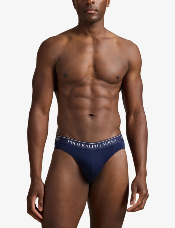 Branded-Waistband Pack of Three Stretch-Cotton Briefs