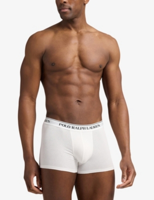 Polo Ralph Lauren Mens Wht Blk Blk Bchr Blk Pp Classic Pack Of Five Cotton-jersey Trunks In Gray