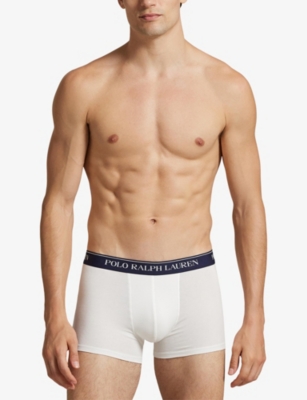 Polo Ralph Lauren Mens Sun Red Aopp/wht/cr Navy Classic Pack Of Three Cotton-jersey Trunks Xl In Red