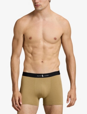 POLO RALPH LAUREN: Branded Set of Three Cotton-Blend Trunks