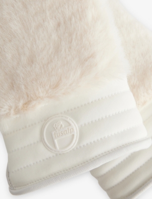 Fusalp Womens  Fleece-lined Faux-fur Ski Mittens In Neutral