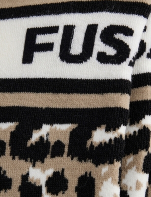 FUSALP: Leopard-Pattern Wool-Blend Ski Socks
