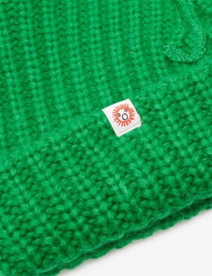 Charles Jeffrey Loverboy Mens Green Rabbit Logo-patch Wool-blend Beanie Hat In Green