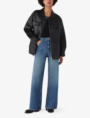 Whistles Womens Blue Straight Ankle-length Denim Jeans In Blue