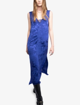 ZADIG&VOLTAIRE: Renzo Jacquard V-Neck Silk Midi Dress