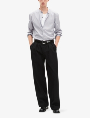 THE KOOPLES: Striped Officer-Collar Cotton Shirt