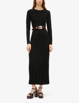 THE KOOPLES: Long-Sleeved Lace-Panel Mesh Maxi Dress
