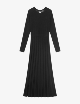 THE KOOPLES: Long-Sleeved Lace-Panel Mesh Maxi Dress