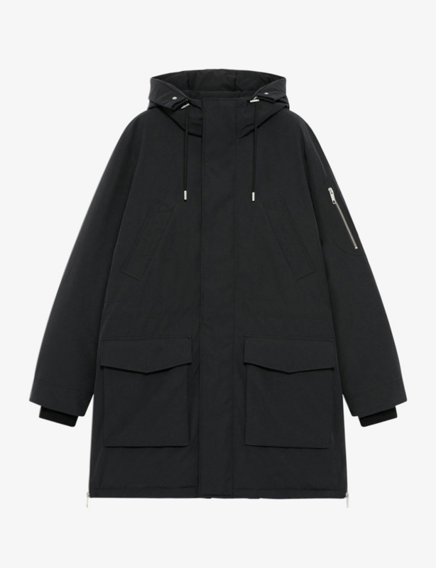 Hooded Multi-Pocket Shell Parka