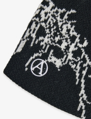 ARIES: Overload Logo-Embroidered Knitted Beanie