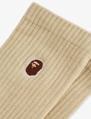 A Bathing Ape Mens  B-one Point Cotton-blend Crew Socks In Multi