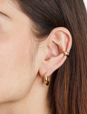 Carat London Womens Hera Cuff 18ct Yellow Gold Vermeil And Cubic Zirconia Ear Cuff In Gold