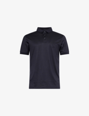 EMPORIO ARMANI: Logo-Embellished Short-Sleeve Woven Polo Shirt