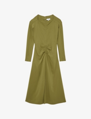 Womens Reiss Adriana Ruched Long-Sleeve Jersey Dress