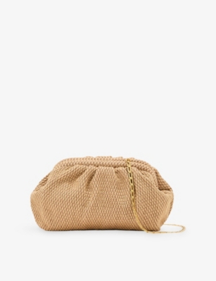 Womens Reiss Gia Raffia-Effect Clutch Bag