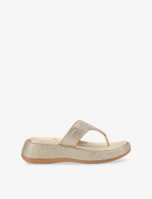 Carvela Womens Gold Dorata Woven Sandals Eur 38/5 Uk In Neutral