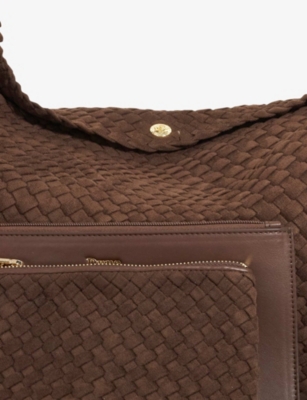 Dune Womens Dark Brown Synthetic Deliberate Xl Faux-suede Shoulder Bag In Brown