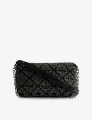 Zadig & Voltaire Quilted Wing-embellished Chain-strap Bag In Black