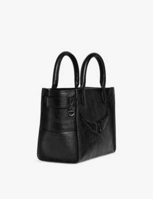 Zadig & Voltaire Womens Black Angel Xs Leather Tot In Black