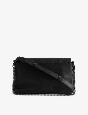 Zadig & Voltaire Womens Black Rocky Ii Printed Leather Cross-body Bag In Black