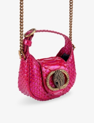 Kurt Geiger Womens Fuchsia Micro Chelsea Leather Hobo Bag In Pink