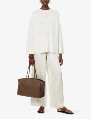 None Womens  Amelia Round-neck Cashmere Jumper In White