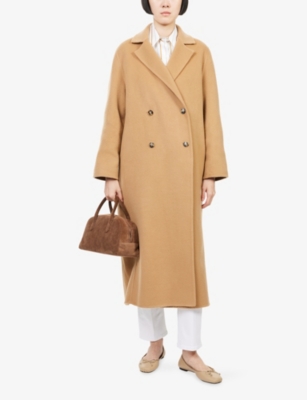 Jenni Kayne Womens Olivia Long Wool-blend Coat Camel In Brown