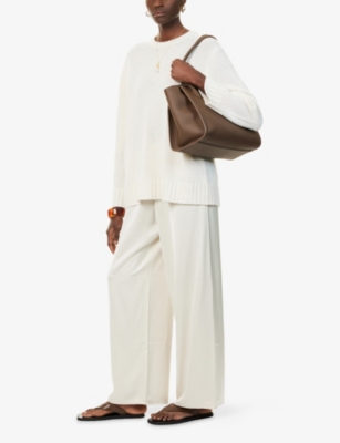 None Womens  Demi Wide-leg Woven Trousers In White