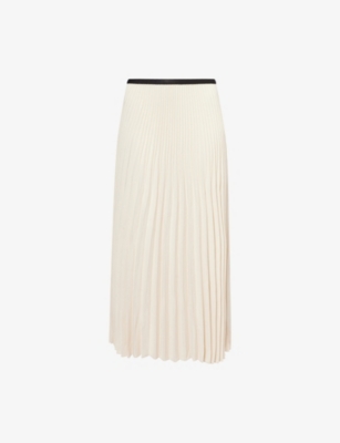 Jenni Kayne Womens Ivory Pleated High-waist Woven Midi Skirt In White