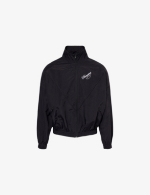 Willy Chavarria Mens Ruff Rider Embroidered-logo Track Jacket Black Xl In Black