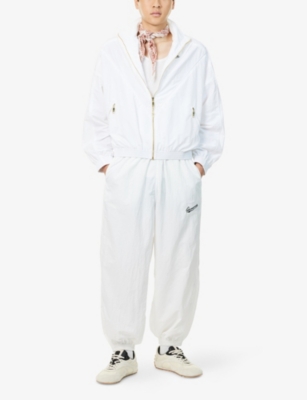 Willy Chavarria Mens White Bad Boy Embroidered-log Track Jacket Xl In White