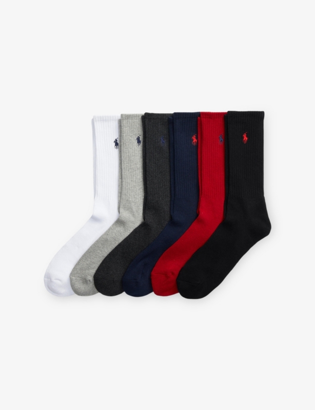 Logo-Embroidered Cotton-Blend Crew Socks Pack Of Six