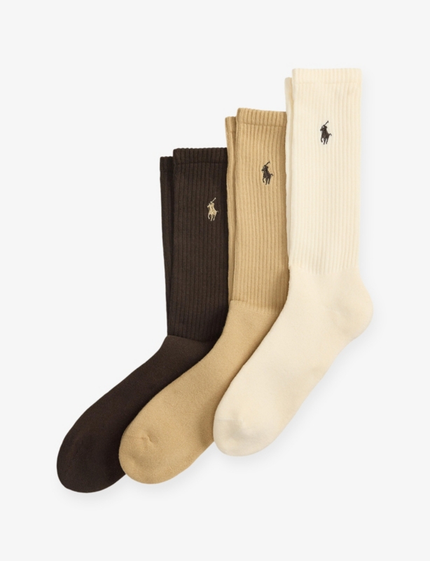 Logo-Embroidered Pack-Of-Three Stretch-Cotton Socks