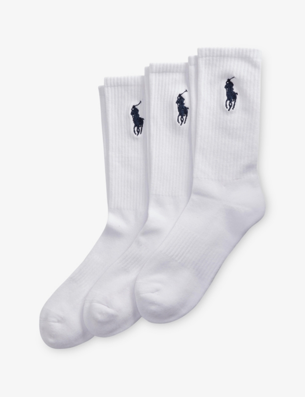 Logo-Embroidered Stretch Cotton-Blend Crew Socks Pack of Three