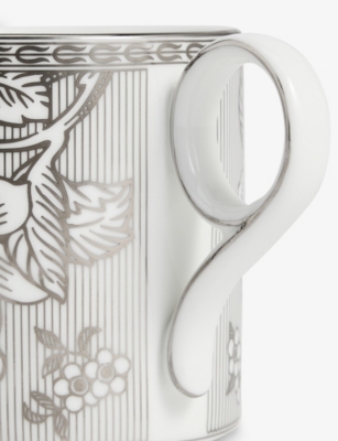 Wedgwood Silver Tonquin Bone-china Mugs Set Of Two In White